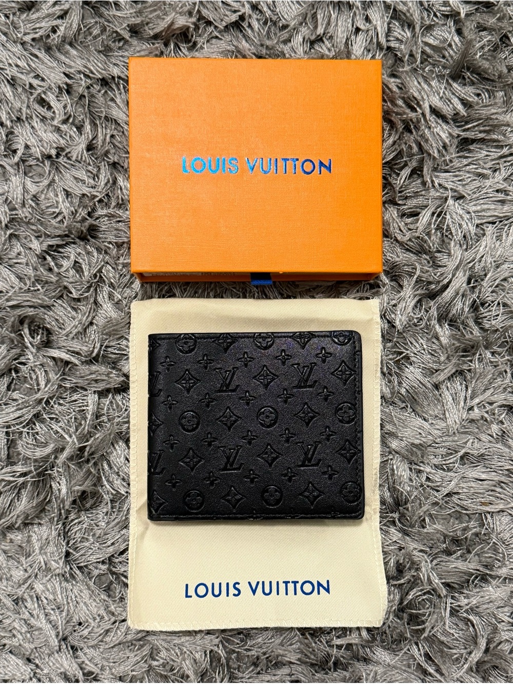 Louis Vuitton Black Monogram-Embossed Card & Key Wallet